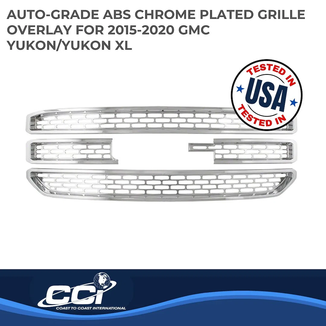 IWCGI129 – COAST2COAST Grille Insert, Overlay Mesh Style 4 Piece With Emblem Cutout Chrome Plated AB - view 2